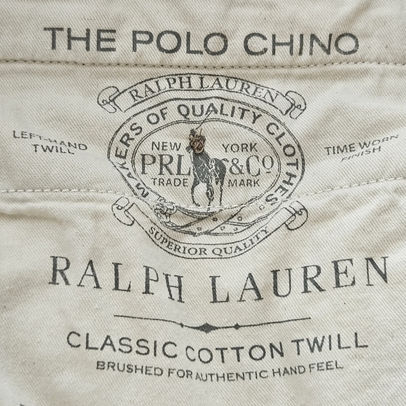 Polo Ralph Lauren Men's The Polo Chino Pants 33x32 Khaki Classic Cotton Twill - Picture 11 of 13